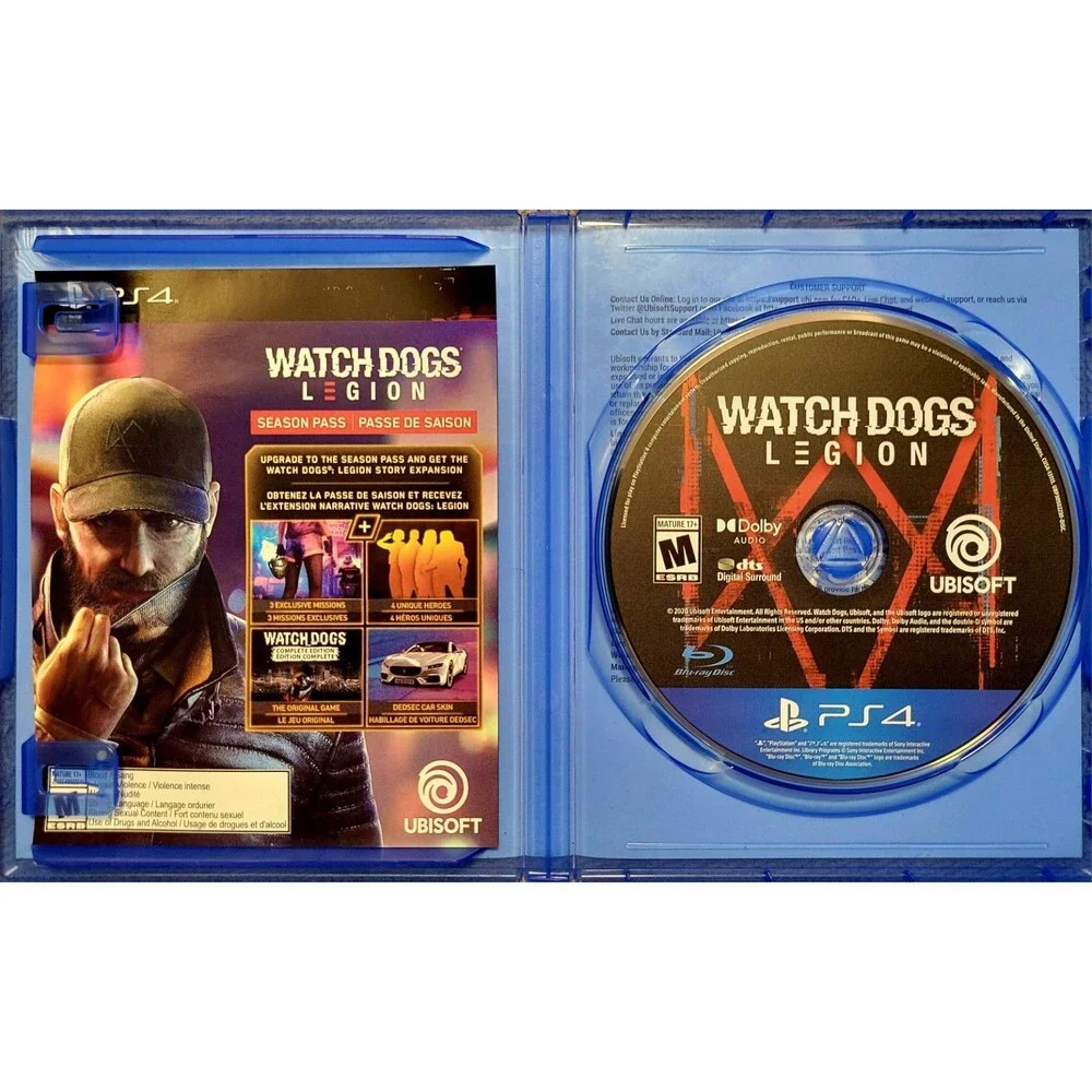 Sony PlayStation 4 PS4: Watch Dogs: Legion, CLN DISC, TESTED, FAST SHIPPING